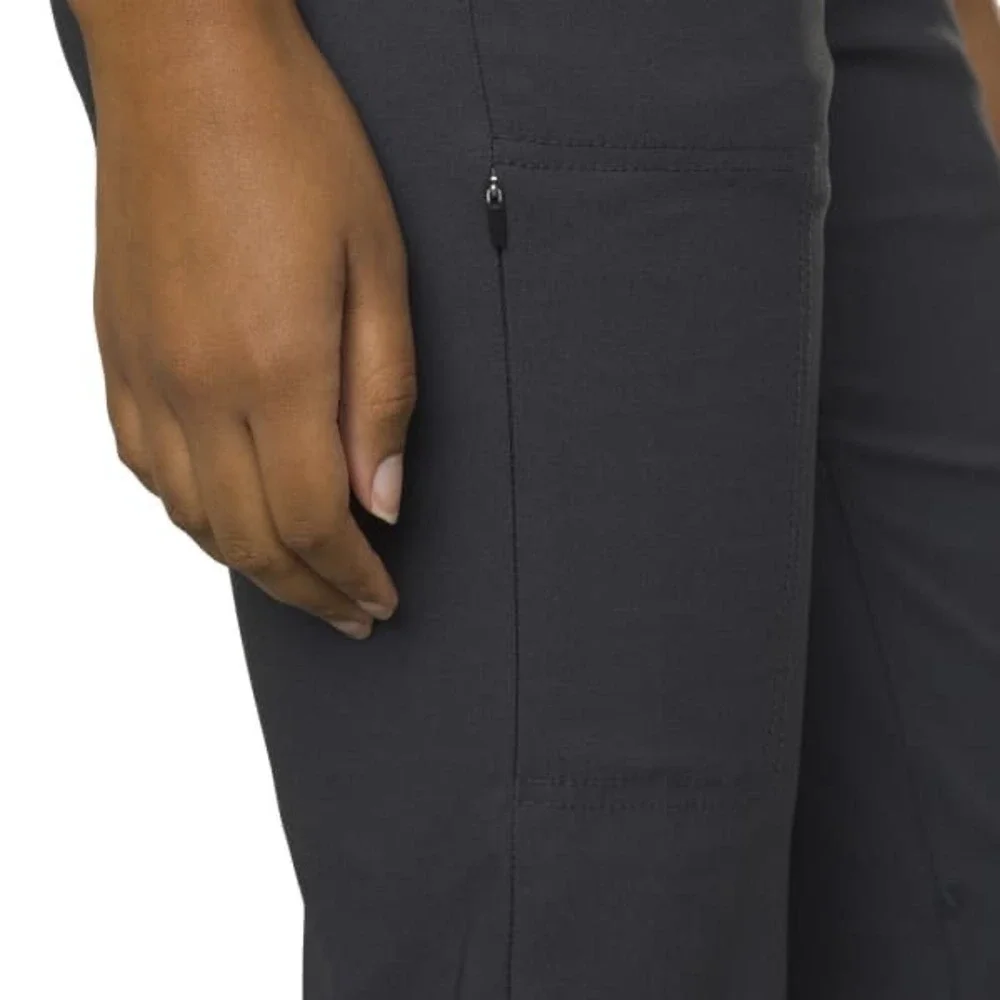 Prana Womens 2 Halle II Roll-Tab Capri Bermuda Shorts Grey Hiking Outdoor ReZion